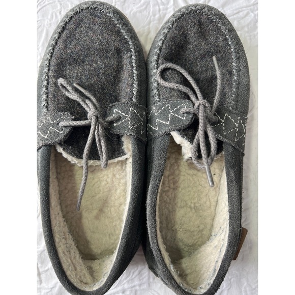 W's Pendleton Women's Mocasin Slipper US 8 grey lined laces - Picture 4 of 7